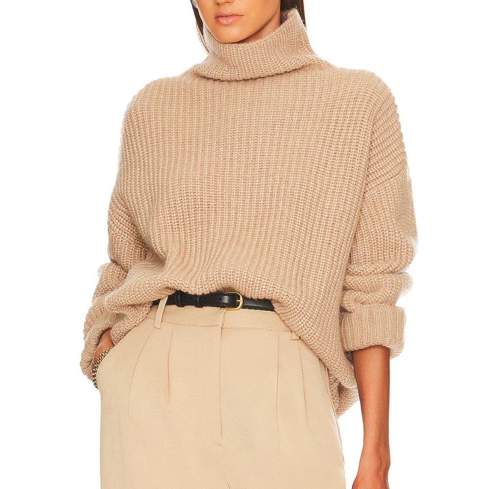 Anine Bing Sydney Beige Chunky Turtleneck Sweater - Medium NWOT